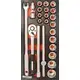 Réduction Module mousse 402x189mm carbone douilles/cliquet 1/2&Prime; – 24 pcs