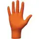 Réduction Gants jetables ambidextres nitrile 240mm 0,26mm orange XL(10) – Boîte de 50 pcs – 65150
